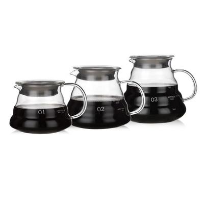 China Sustainable High Quality Japanese V60 360ml 600ml 800ml Coffee Pot With Marble Coffee Dripper Set for sale