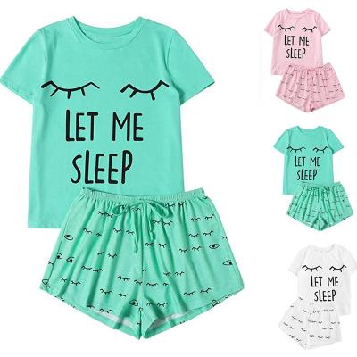 China Plus size 5XL print nightgowns women summer cotton QUICK DRY pajamas set 2022 female casual short sleeve T-shirt and shorts home clothes for sale