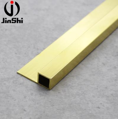 China Glossy Exterior Wall Tile Minimalist Oxidized Gold Aluminum D Trim for sale