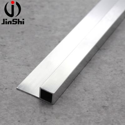 China Aluminum Decorations Custom Oxidized Polished Square Shape Design Silver Profile for sale