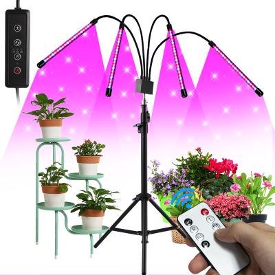 China Growstar 360 Vendor Darkening Function Flexible Gooseneck Floor Stand Rotating Blue Red Tripod Floor Stand Grow Light for sale