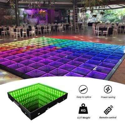 China Hotel Quickly Installed Portable 3D Magnet Infinity Mirror Led Dance Floor For DJ Party Events for sale