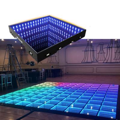 China Hotel Led Stage Infinity 3D Charming DJ Lights Video Dance Floor Led Remote Control for sale