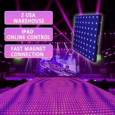 China Hotel Wedding Party Event Decor Pixel Disco Interactive Dance Floor RGB 3in1 Led Visual Dance Floor for sale