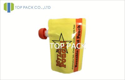 China Plastic Spouted Pouches Packaging , Liquid Pouch Packaging Yellow / Red for sale