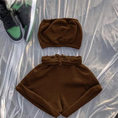 China 2021 Anti-Wrinkle Ladies Joggers Outfits Shorts 2 Pieces Set Women Clothing Summer Biker Shorts Two Piece Set for sale