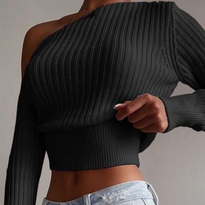 China 2021 New Women's Anti-wrinkle Women's Shoulder Crop Top Sweaters 2021 Sweater for sale