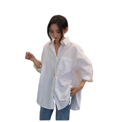 China New Nice Price Soft Type Soft 2021 Fashionable Long Sleeve Solid Color Shirt Tops For Women for sale