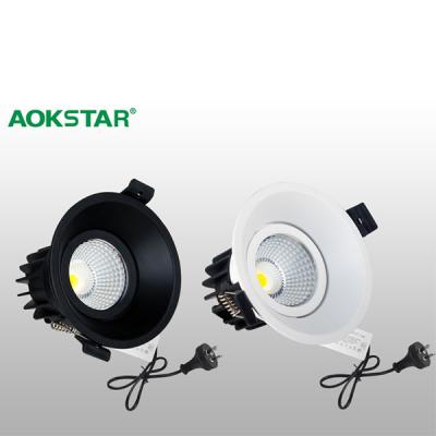 China Plug-in use with cable and socket led downlight SAA for flashing free IP44 13W cut out height 90mm switchable and dimmable C.C.T downlight for sale