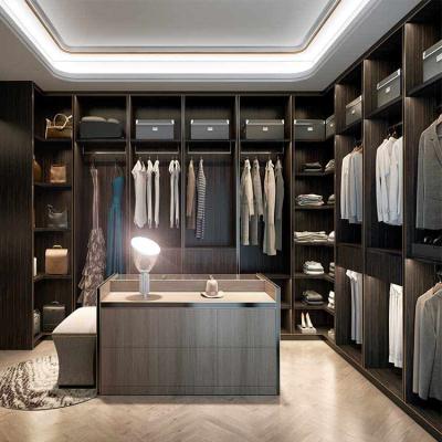 China (Other)Adjustable Modern Home Hotel Project Wooden Built In Cabinets Furniture Design Custom White Oak Walk In Wardrobe System for sale