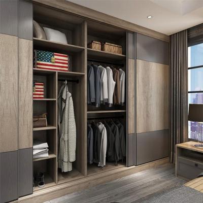 China (Other) Latest Project Hotel Wardrobe Home Furniture Wooden Designs Adjustable Customized Modern Bedroom Fitted Wardrobes With Sliding Doors for sale