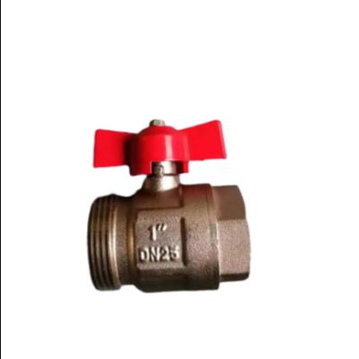 China General Brass Valve With Red Wing Handle - Full Hole Market Good Brass Ball Valve for sale