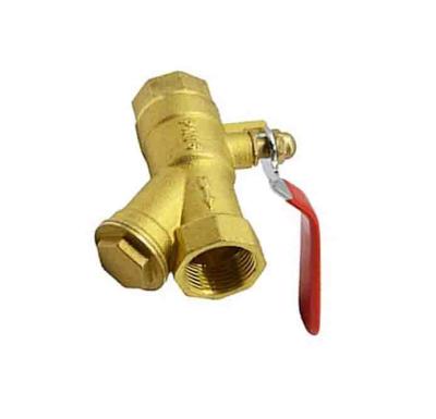 China 1/2 Inch Size General Copper Y Strainer Brass Ball Valve With Brass Handle for sale