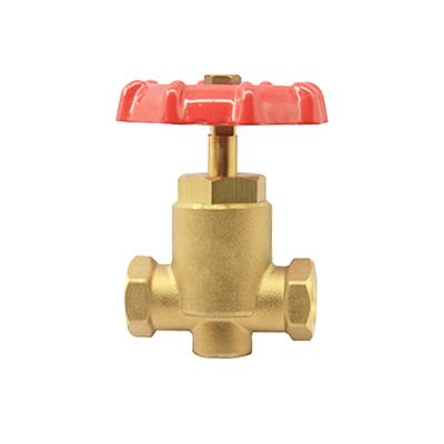 China General 3/4-1 Inch Brass Stop Valve With Red Iron Handwheel for sale