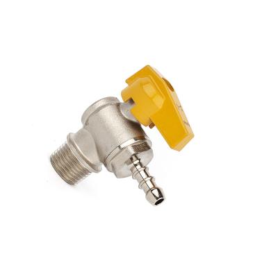 China 1/4 General 90 Degree Angle Stop Valve With Yellow Handle Male Threads for sale