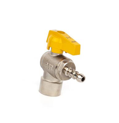 China HPB59-3 DN15-DN50 General High Performance Angle Brass Gas Valve With Pipe Connector for sale