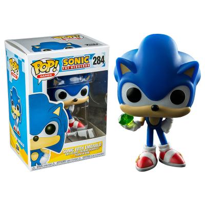 China Super Action Number #284 Sonic With EMERALD Vinyl Model Toy For Cartoon Character Sonics Toy Funk POP Gifts for sale