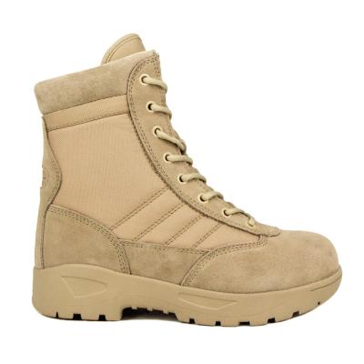 China Cheap Price Military Desert Style Steel Cloth Toe Suede Cow Leather Nylon Tactical Boot for sale