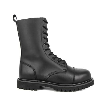 China Cheap Steel Toe Cowhide Military Police Safety Leather Boots Classical High Quality Wholesale for sale