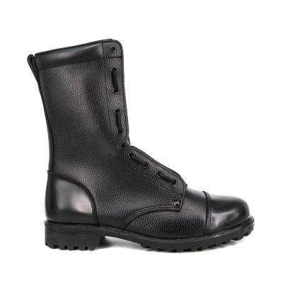 China Steel Toe Black Genuine Leather Outdoor Safety Shoes Military Black Combat Boots for sale