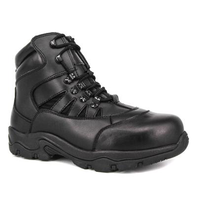 China Steel Toe Military Style Black New Design Durable Military Police Military Leather Boots for sale