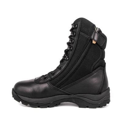 China Professional Fashion Combat Boots Toe Men Black Cowhide Leather Style Steel Military Boots for sale