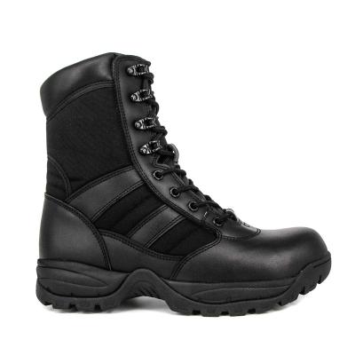 China Police Steel Leather Style Toe China Black Suede Cow Black Combat Boots for sale