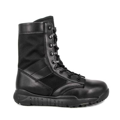 China Steel Toe Black Genuine Leather Outdoor Safety Shoes Boots Army Military Boots for sale