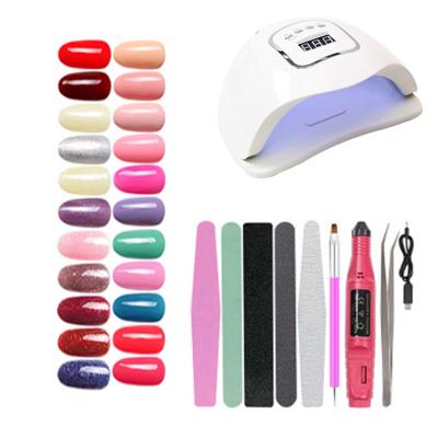 China Complete Nail Art Tool Uv Led Lamp Nail Art 7ml 10pcs Gel Polish Nail Art Kit Set For Gel Beginners for sale