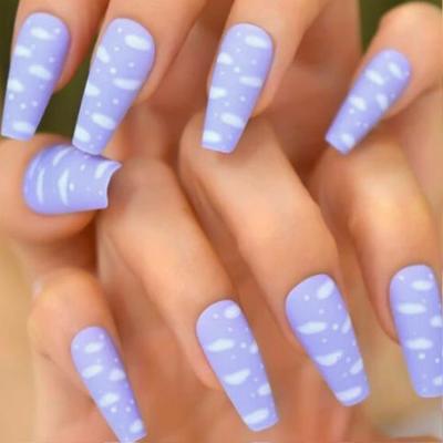 China Custom Design Art 24pcs Extra Long Artificial False Nails With Box for sale