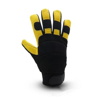 China Anti-Cutting Glove Black+Heavy Duty Mechanic Glove Rigger Glove Chaoxiu Anti-Cutting High Dexterity Anti-Cutting Yellow Cowhide+Cloth Anti-Cutting Glove for sale