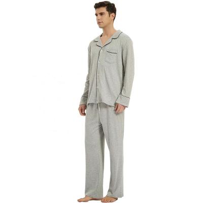 China CHAOXIU QUICK DRY Men's Long Sleeve Pajama Sets Solid Cotton Pj Sets Tee & Plaid Fleece Panties Sleep Set For Loungewear Sleepwear for sale