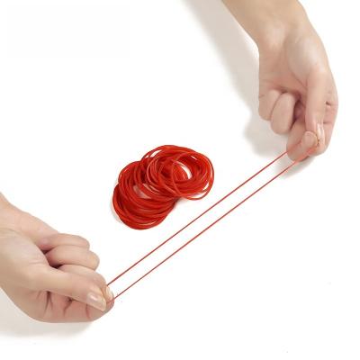 China Hot Selling Natural Transparent Red Elastic Bands Environmentally Friendly A 2 Inch Elastic And Hair Band. in diameter, a custom red elastic silicone band for sale