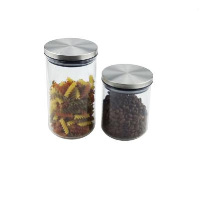 China Customized Stocked High Borosilicate Glass Canning Jars With Metal Lids For Food Candy Sugar Storage for sale