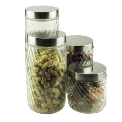 China Eco-friendly feature stocked glass jars with airtight lids for sale