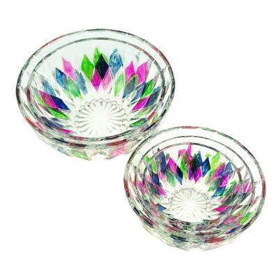 China Freshness Retention Round Glass Bowl With Color For Fruit Candy Cookie Snacks Different Sizes for sale