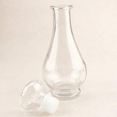 China 250ml 500ml 1000ml Beverage Glass Wine Bottle With Glass Lid And Dry Flower Glass Jar for sale