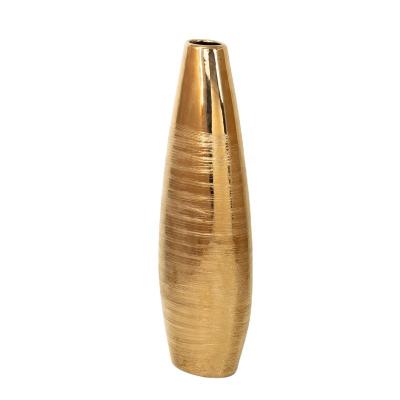 China Gold Modern Home Tall Vases Decor Nordic Style Round Ceramic and Porcelain Florero/Flower Vase for sale