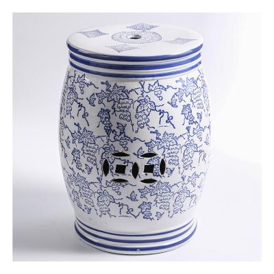 China Cheap Custom Chinese Garden Hot Selling Elegant Ceramic Drum Stool With Removable Cover for sale