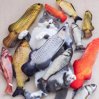 China 2022 New Foy Fish Stocked Electric Moving Chew Cat Fish Collapsing Shaking Toy With Remote Control Usb Simulation Plush Catnip Fish for sale