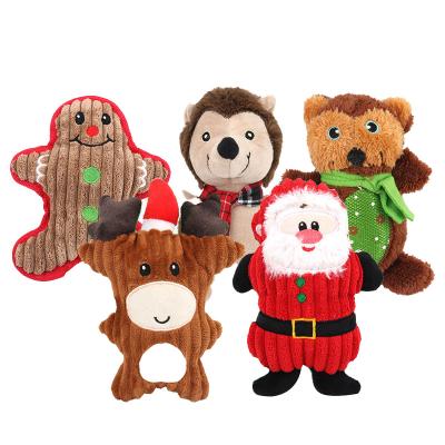 China Stocked Pet Toy Gingerbread Man Plush Tree Santa Claus Doll for sale