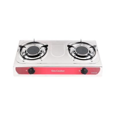 China Low Price Kitchen ABS Knob 2 Burner Stainless Steel Table Top Easy Clean Easy Clean Gas Stove for sale