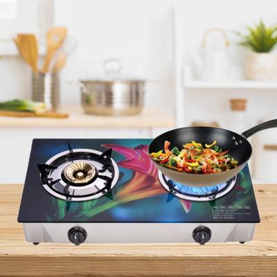 China Easily Cleaned High Power Blue Flame Chinese Energy Saving Appliances Cooking Double Burner LPG Gas Stoves for sale