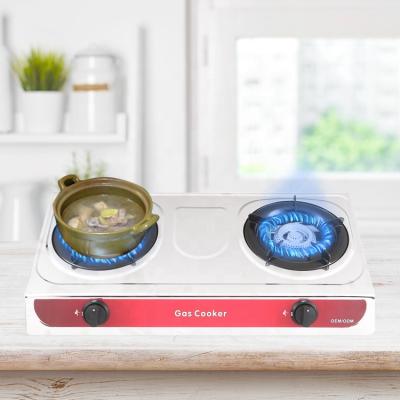 China Hot Selling Automatic Piezo Electric Household Double Burner Ignition Kitchen Stove Gas Cooker for sale