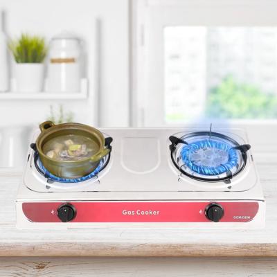 China Commercial Professional Manufacturer Cast Iron Countertop Home 2 Burners Easy Clean Slim Gas Stove For Cooking for sale