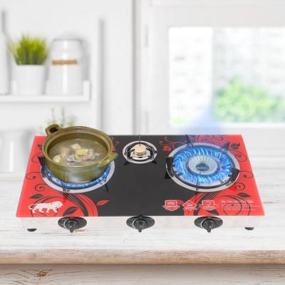 China Easily Cleaned Delicate Appearance Saving Design 3 Burner Electric Slim Various Features Fashion Combine Attractive Iron Gas Stove for sale