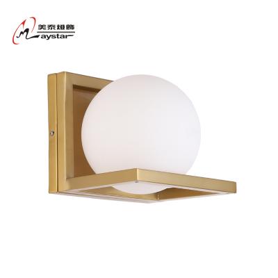 China Simple Modern Art Metal Glass Ball Wall Light for sale