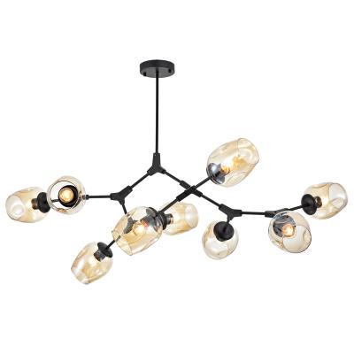 China Simple Modern Creative Designed Modern Champagne Glass Chandelier Art Pendant Light for sale