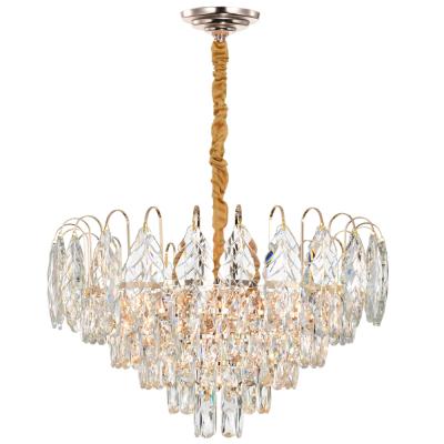 China Modern Quality Large Size Crystal Leaf Chandelier Living Room Luxury Crystal Pendant Light for sale