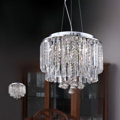 China Simple Modern Low Crystal Pendant Light With K9 Crystal Rods E14 Home Decor for sale